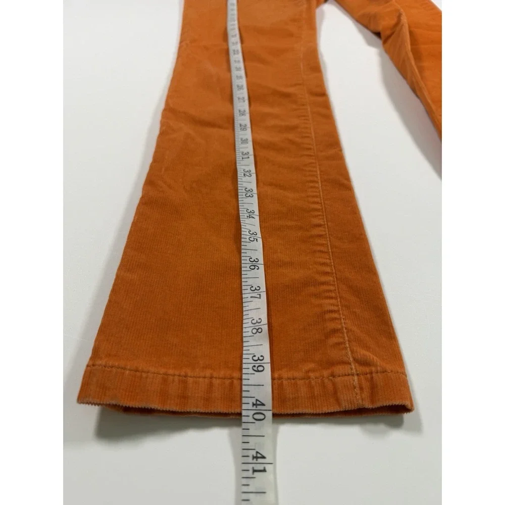 J.CREW Corduroy Pants Women's Sz 28R City Fit Orange Stretch